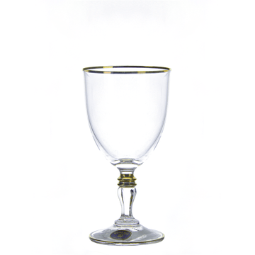 Bohemia Crystal - Gloria Goblet Glass Set 6 Pcs 250ml - Gold
