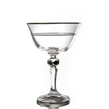 Bohemia Crystal - Jelly Glass Set 6 Pcs - Silver Rim - 200ml