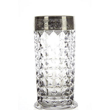 Bohemia Crystal - Diamond Highball Set 6 Pcs - Silver & Grey - 260 ml