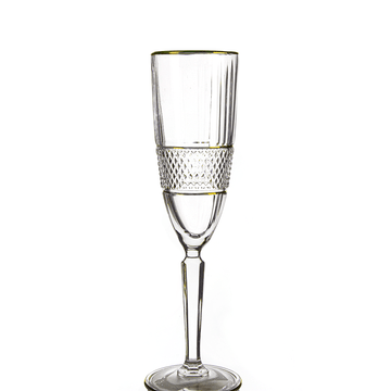 RCR - Brillante Flute Glass Set 6 Pcs - Gold - 180ml