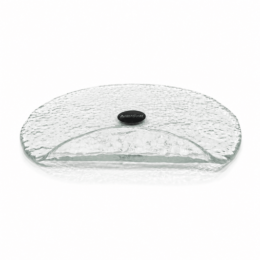 ArdaCam - Round Hammered Platter - 21cm - Clear - Glass
