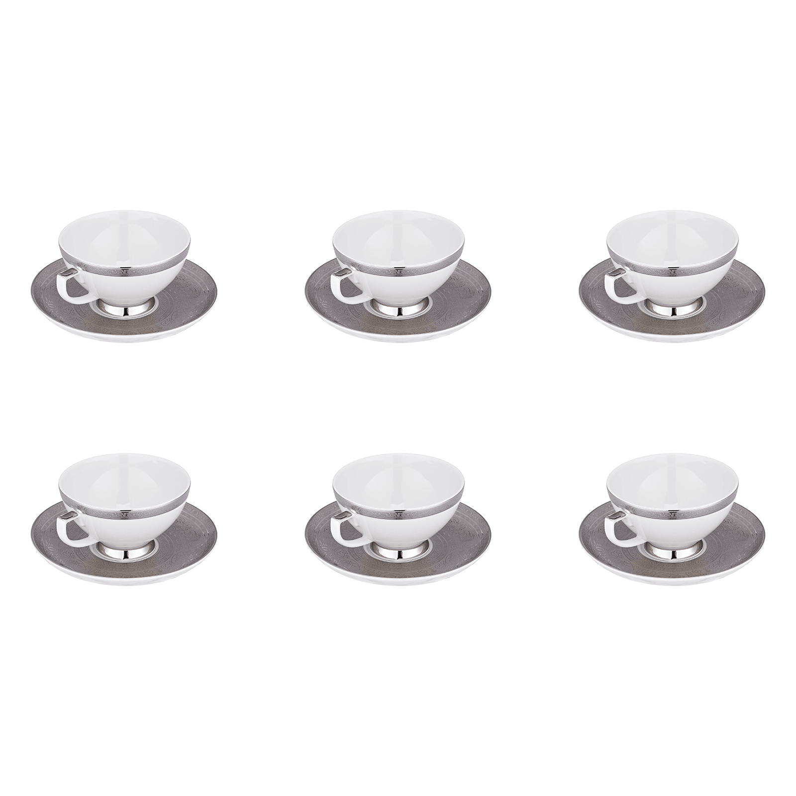 Falkenporzellan - Tea Set 6 Pieces - Silver - Porcelain