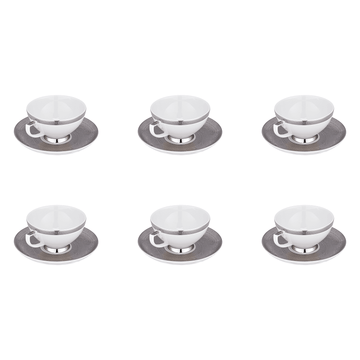 Falkenporzellan - Tea Set 6 Pieces - Silver - Porcelain