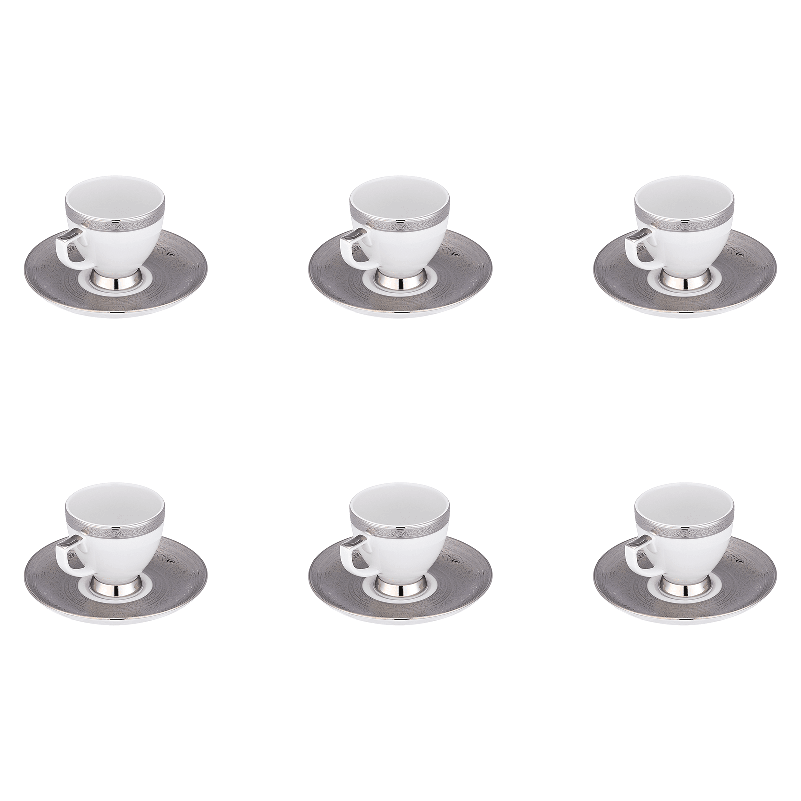 Falkenporzellan - Coffee Set 6 Pieces - Porcelain - Silver