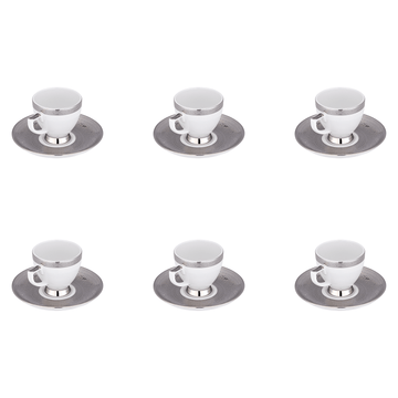 Falkenporzellan - Coffee Set 6 Pieces - Porcelain - Silver