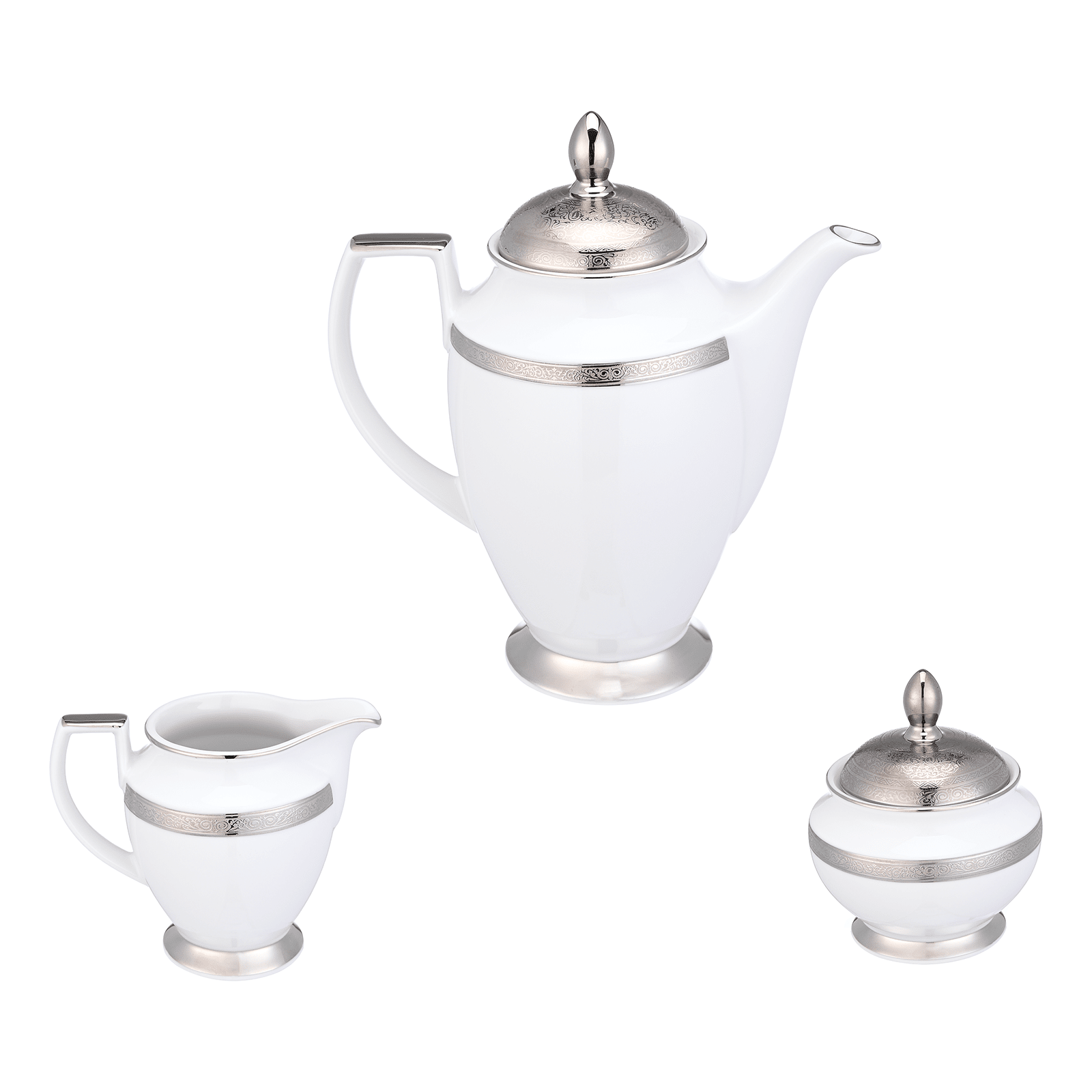 Falkenporzellan - Coffee Set 3 Pieces - Silver - Porcelain