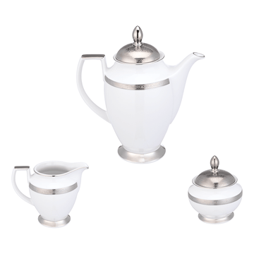 Falkenporzellan - Coffee Set 3 Pieces - Silver - Porcelain