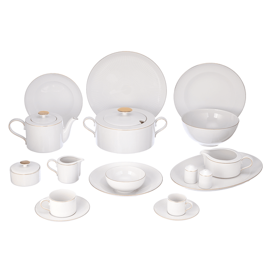 Falkenporzellan - Nastia Dinner Set 112 Pieces - Gold - Porcelain