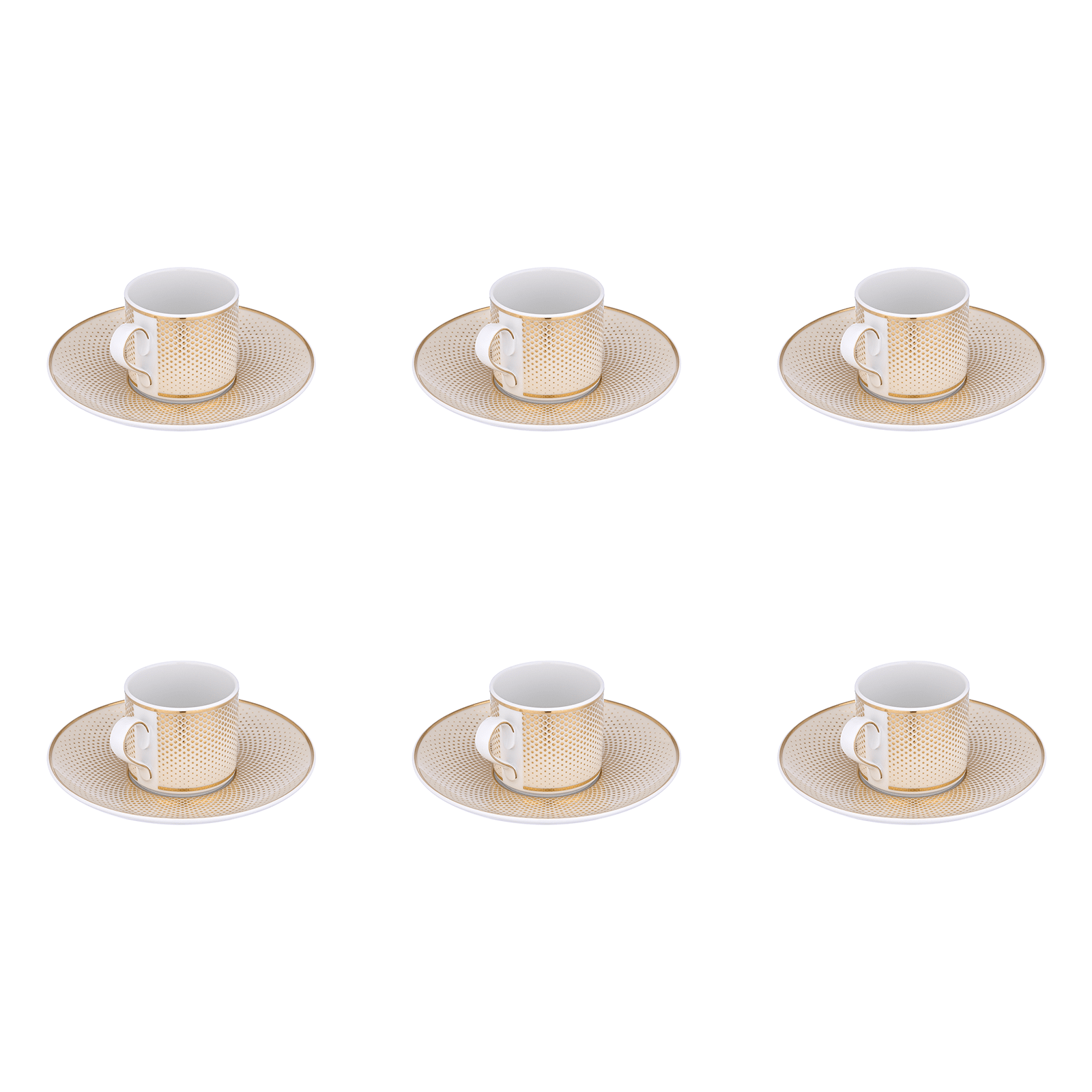Falkenporzellan - Rio Coffee Set 6 Pieces - Porcelain - Cream & Gold