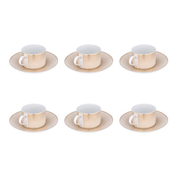 Falkenporzellan - Rio Tea Set 6 Pieces - Porcelain - Cream & Gold