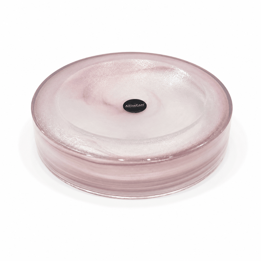 ArdaCam - Hollow Round Plate - 21cm - Pink - Glass