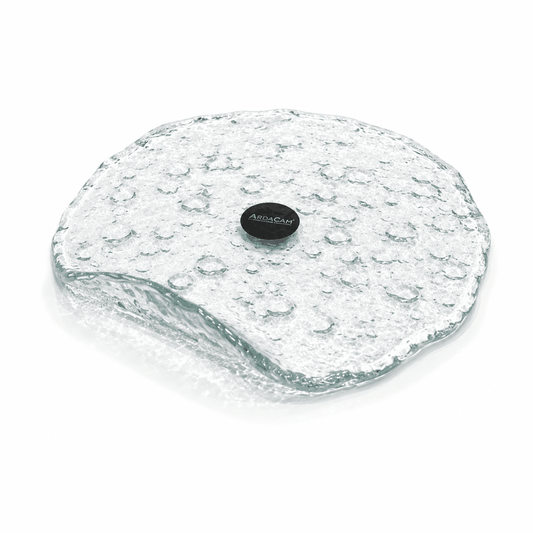 ArdaCam - Round Hammered Platter - 20cm - Clear - Glass