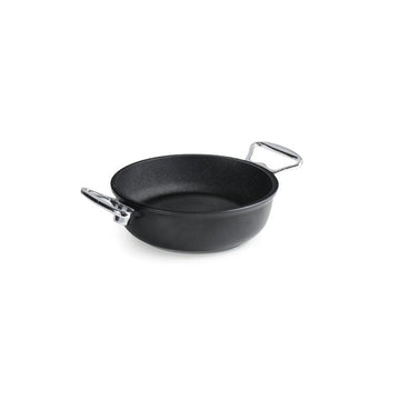 Anna Cavalli - Black Saute Pan with 2 Silver Handles - 20cm - Die Cast Aluminum