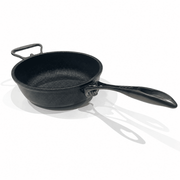 Anna Cavalli - Black Deep Pan with 2 Carbon Handles - 20cm - Die Cast Aluminum