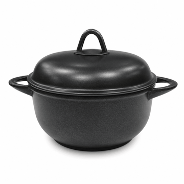 Anna Cavalli -Black Casserole with Black Pyrex Lid - 20cm - Die Cast Aluminum