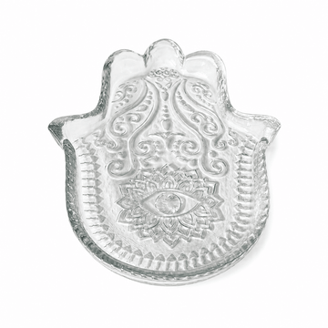 ArdaCam - Hamsa Hand Shaped Plate - 21x17cm - Clear - Glass