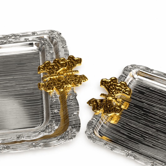 Gold and silver - Tray Set 3 Pcs - Gold