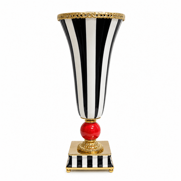 Caroline - Footed Vase - 32x13 cm - Black & White