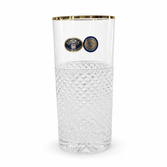Bohemia Crystal - Highball & Tumbler Set 12 Pcs- 300ml & 280ml - Gold