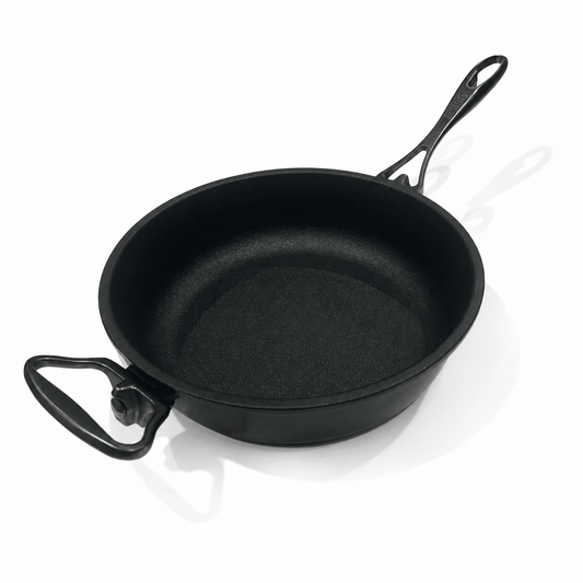 Anna Cavalli - Black Deep Pan with 2 Carbon Handles - 24cm -  Die Cast Aluminum