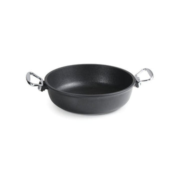 Anna Cavalli - Black Saute Pan with 2 Silver Handles - 24cm - Die Cast Aluminum