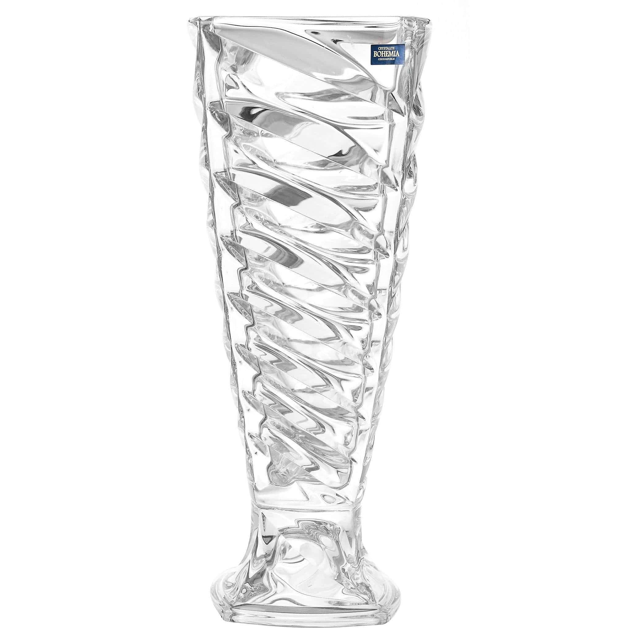 Bohemia Crystal - Wavy Crystal Vase with Base - 37.5cm - 2700010132