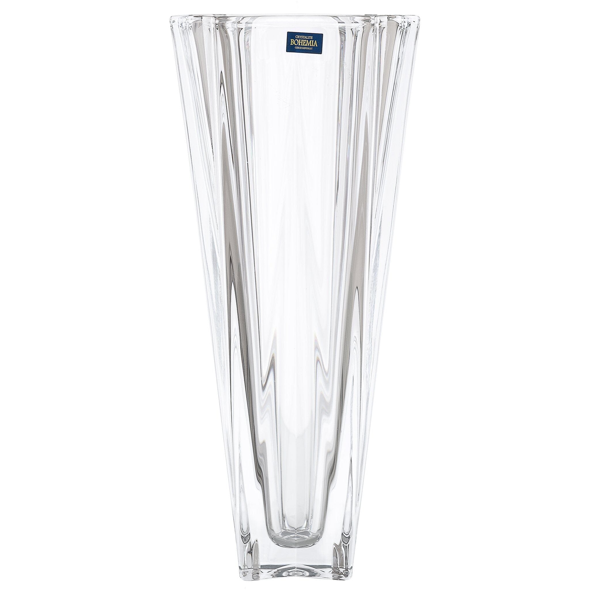 Bohemia Crystal - Wavy Square Crystal Vase - 35cm - 2700010146