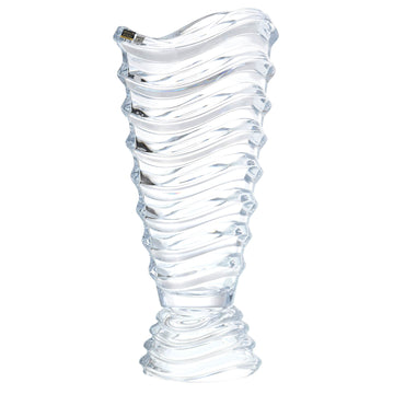 Bohemia Crystal - Wavy Crystal Vase With Base- 41.5cm - 2700010164