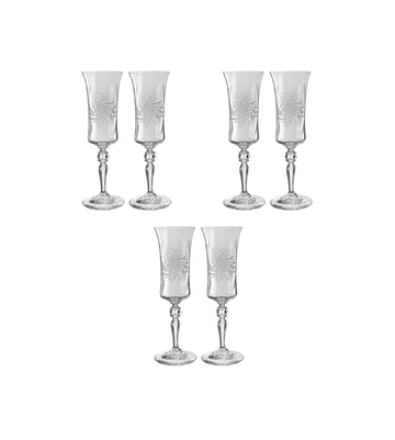 Bohemia Crystal - Flute Glass Set 6 Pieces - 150ml - 2700010184