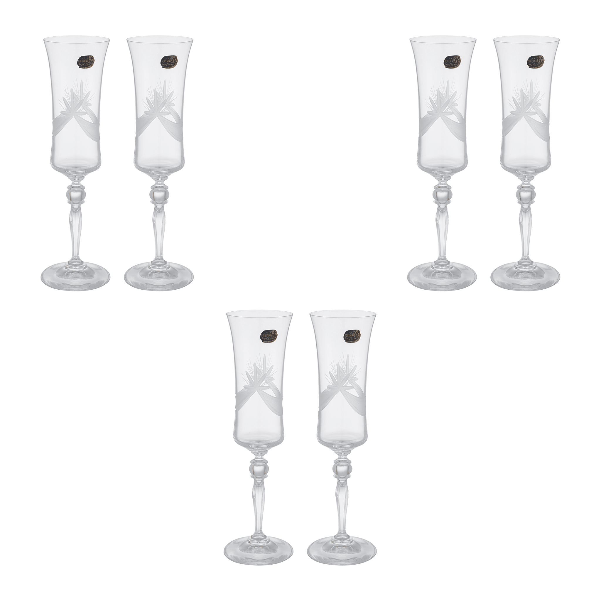 Bohemia Crystal - Flute Glass Set 6 Pieces - 150ml - 2700010185