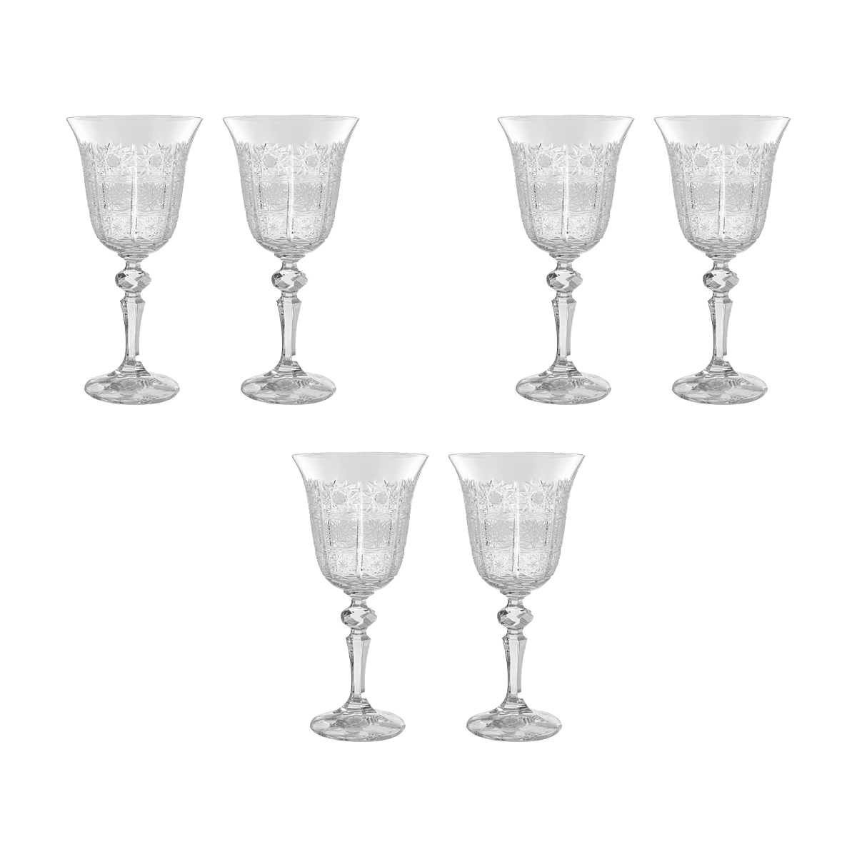 Bohemia Crystal - Goblet Glass Set 6 Pieces - 220ml - 2700010190