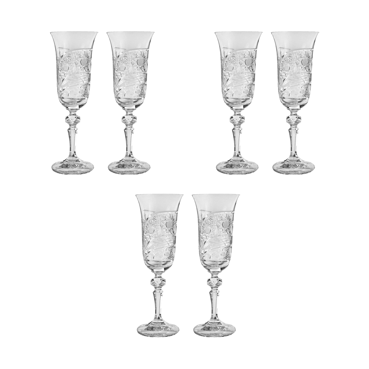 Bohemia Crystal - Flute Glass Set 6 Pieces - 150ml - 2700010195
