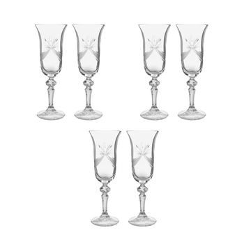 Bohemia Crystal - Flute Glass Set 6 Pieces - 150ml - 2700010197