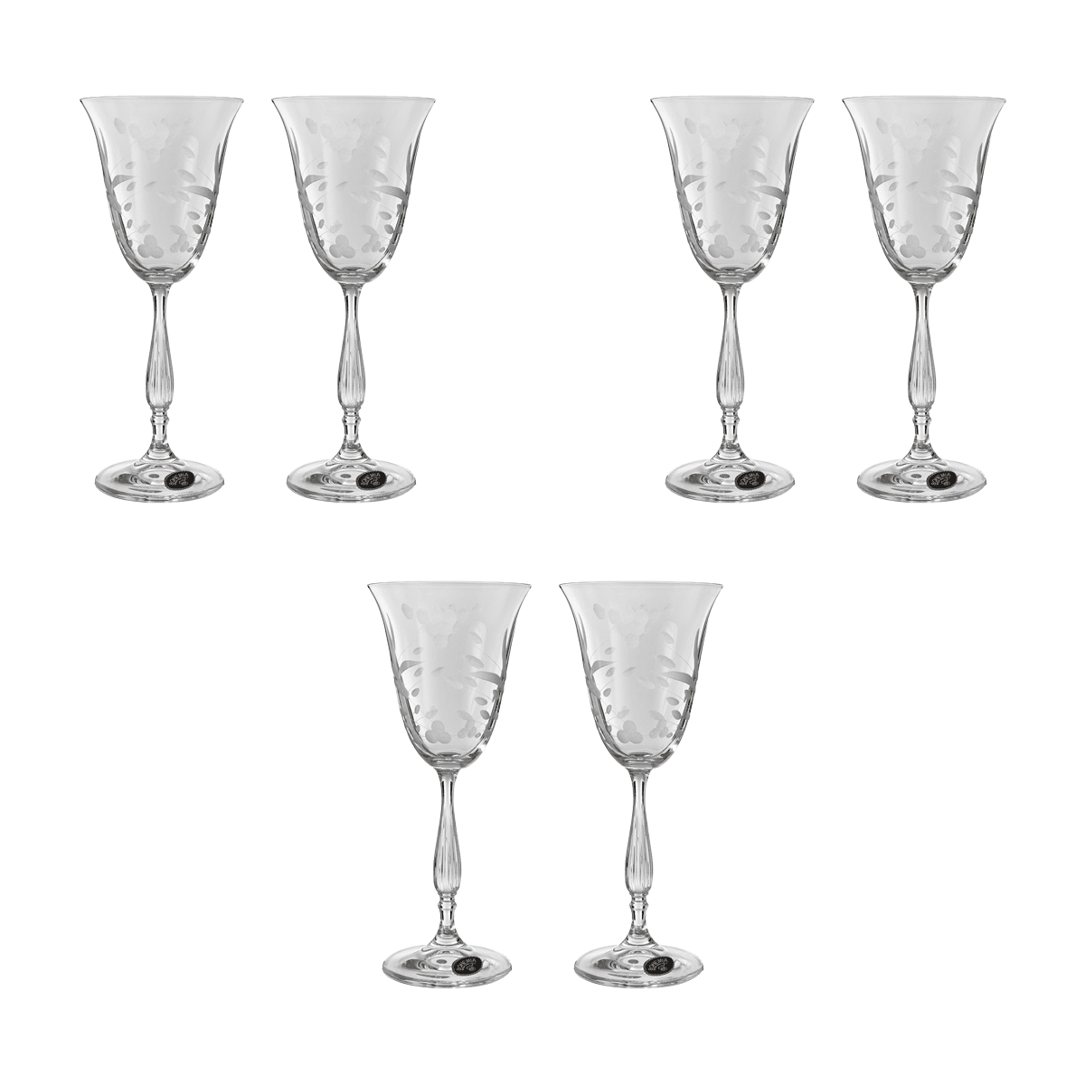 Bohemia Crystal - Goblet Glass Set 6 Pieces - 185ml - 2700010212