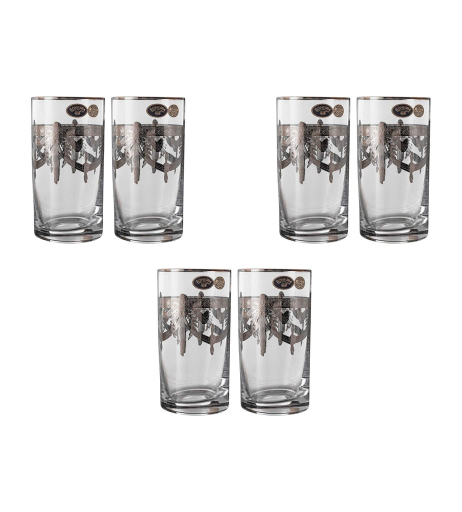 Bohemia Crystal - Highball Glass Set 6 Pieces - Silver - 450ml - 2700010250