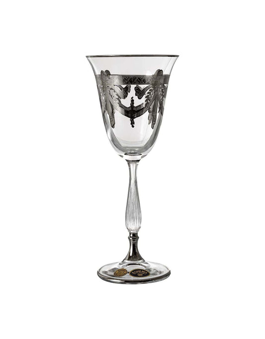 Bohemia Crystal - Goblet Glass Set 6 Pieces - Silver - 220ml - 2700010259