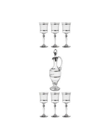 Bohemia Crystal - Drink Set 7 Pieces - Silver - 2700010424