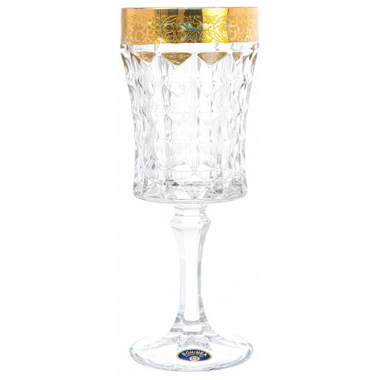 Bohemia Crystal - Goblet Glass Set 6 Pieces - Gold - 200ml - 2700010500