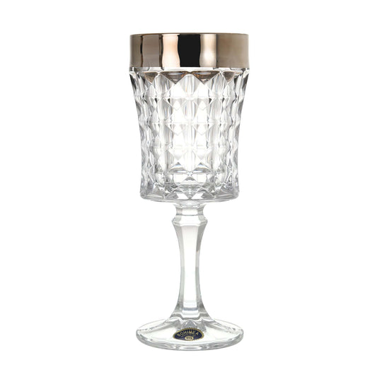 Bohemia Crystal - Goblet Glass Set 6 Pieces - Silver - 200ml - 2700010511