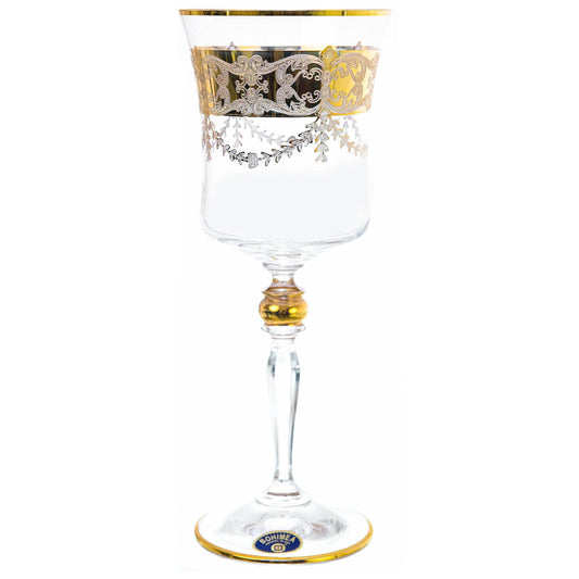 Bohemia Crystal - Goblet Glass Set 6 Pieces - Gold - 220ml - 2700010645