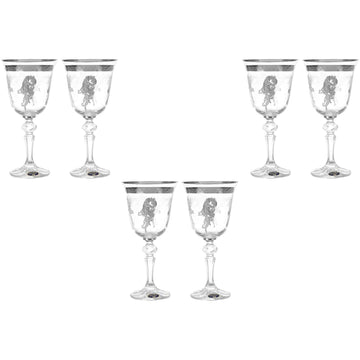 Bohemia Crystal - Goblet Glass Set 6 Pieces - Silver - 220ml - 2700010660