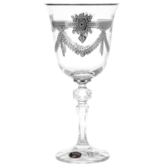 Bohemia Crystal - Goblet Glass Set 6 Pieces - Silver - 220ml - 2700010661