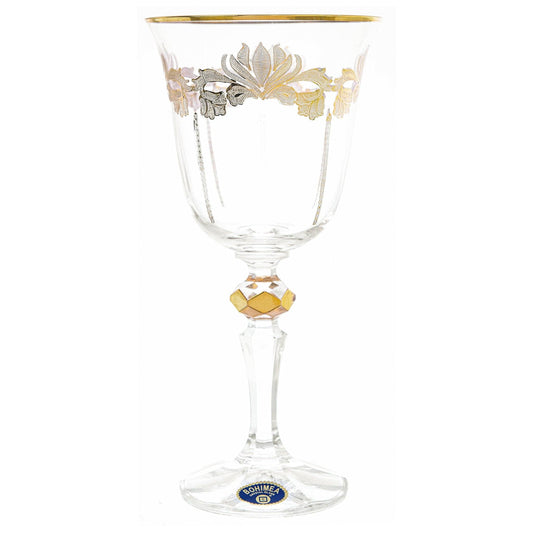 Bohemia Crystal - Goblet Glass Set 6 Pieces - Gold - 220ml - 2700010664