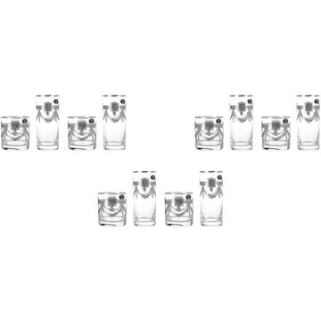 بوهيميا كريستال - طقم أكواب زجاج 12 قطعة - فضي - 300 مل و 280 مل - 2700010688