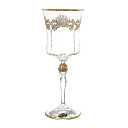 Bohemia Crystal - Goblet Glass Set 6 Pieces - Gold - 220ml - 2700010749