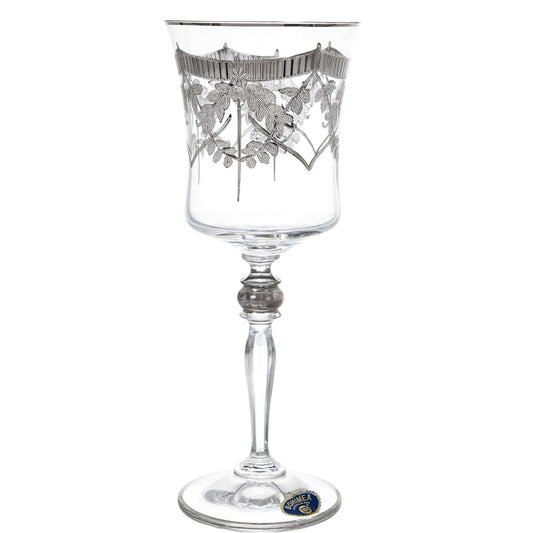 Bohemia Crystal - Goblet Glass Set 6 Pieces - Silver - 250ml - 2700010751