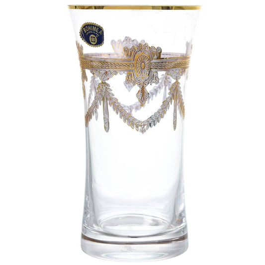 Bohemia Crystal - Highball & Tumbler Glass Set 12 Pieces - Gold - 340ml & 280ml - 2700010766