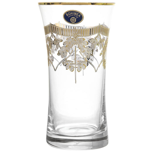 Bohemia Crystal - Highball & Tumbler Glass Set 12 Pieces - Gold - 340 ml & 250 ml - 2700010774