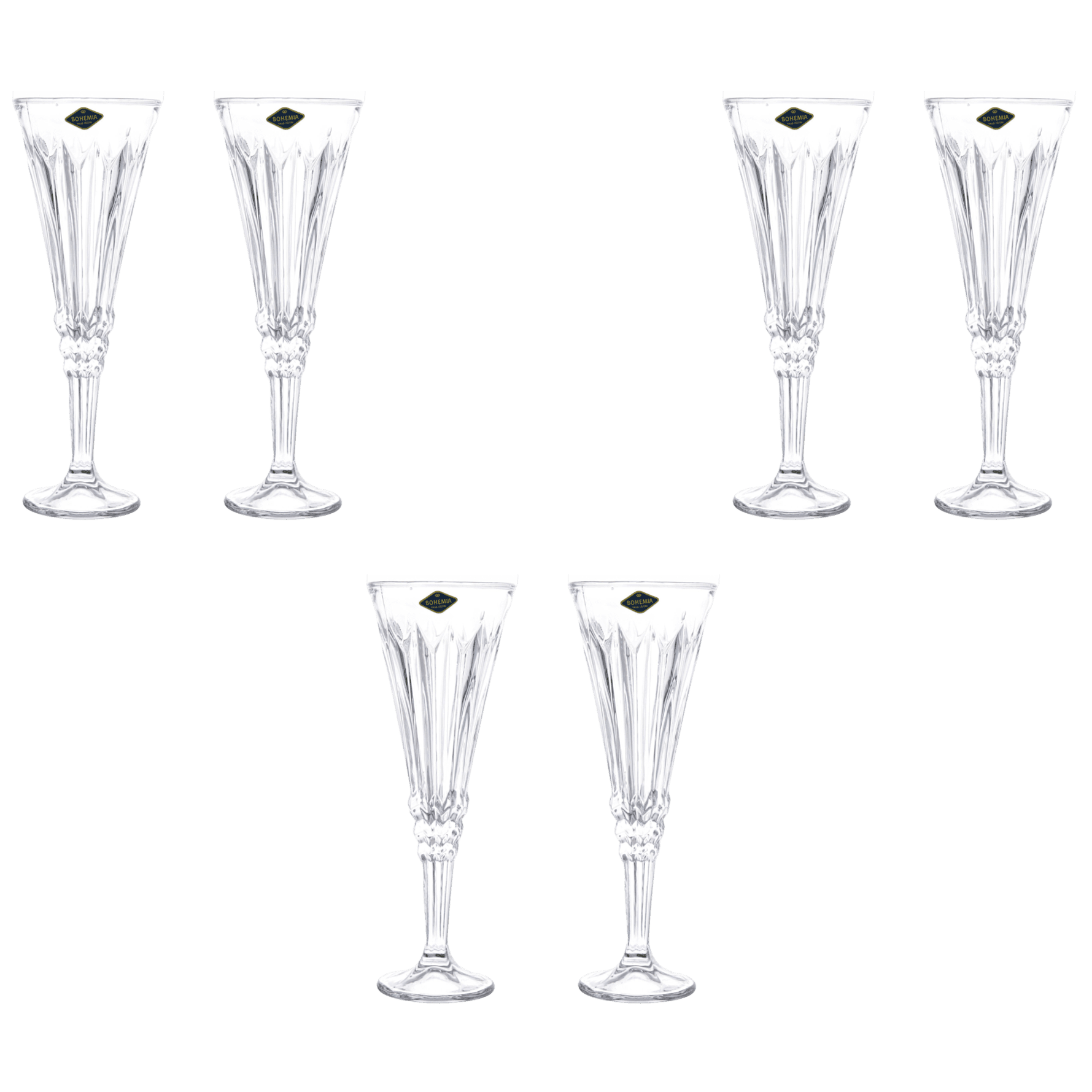 Bohemia Crystal - Flute Glass Set 6 Pieces - 150ml - 2700010793