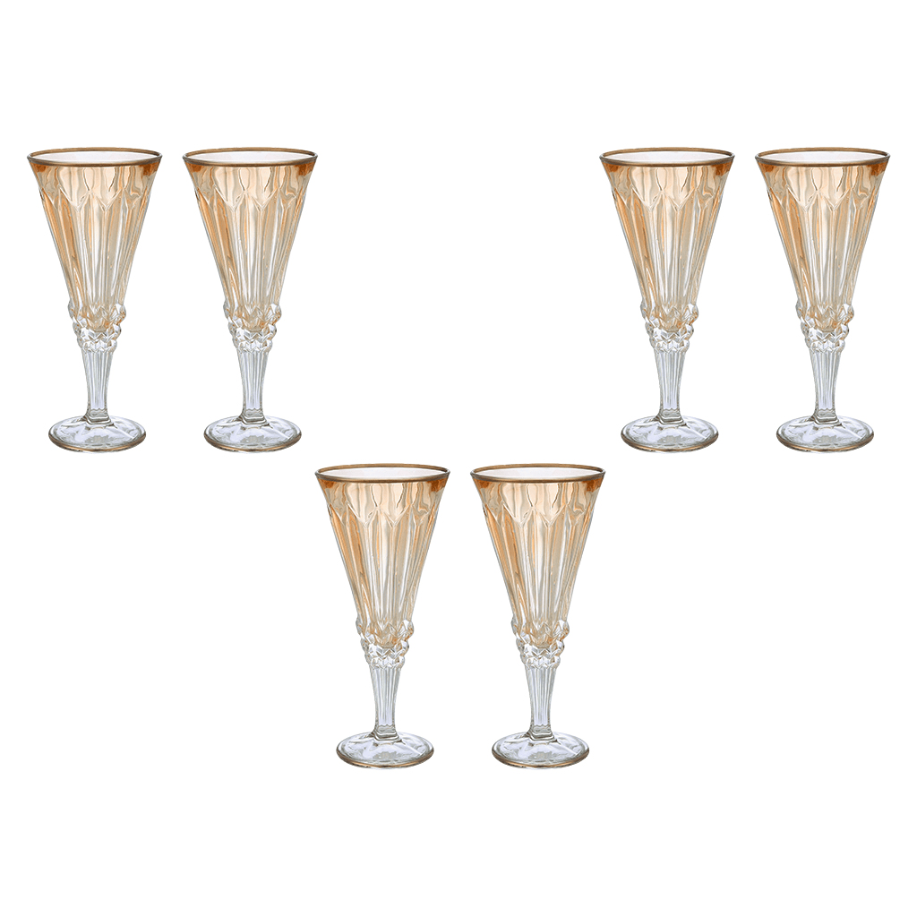 Goblet Glass Set 6 Pieces - Honey & Silver - 250ml - 2700010959